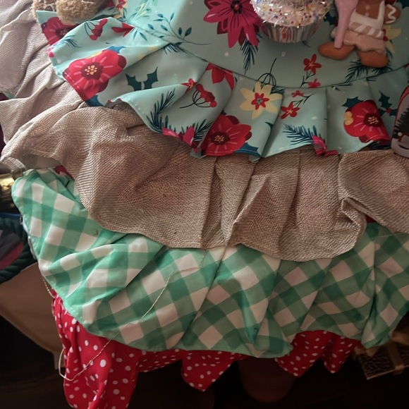 Pioneer Woman Floral Ruffle Christmas Skirt & over 30 Ornaments topper and boot - Picture 2 of 11